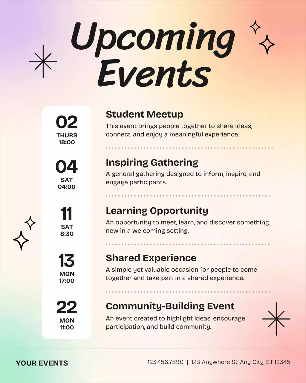 Rainbow Modern Events Announcement Instagram Post