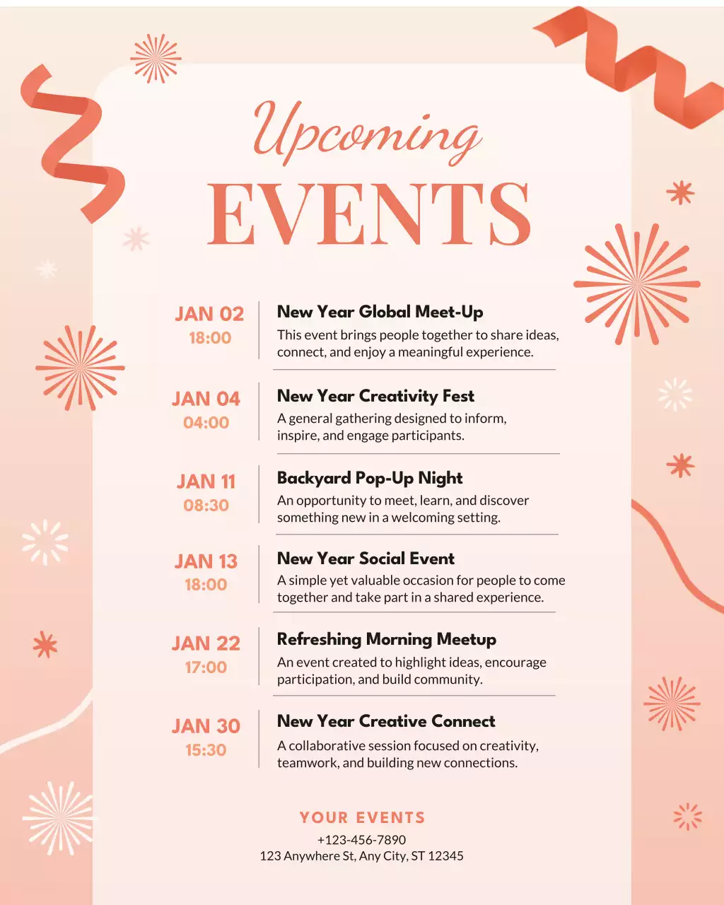 Coral Modern Event Announcement Instagram Post