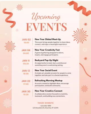 Coral Modern Event Announcement Instagram Post