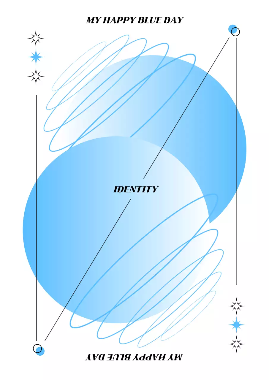 하늘색 기하학 그래픽 디자인