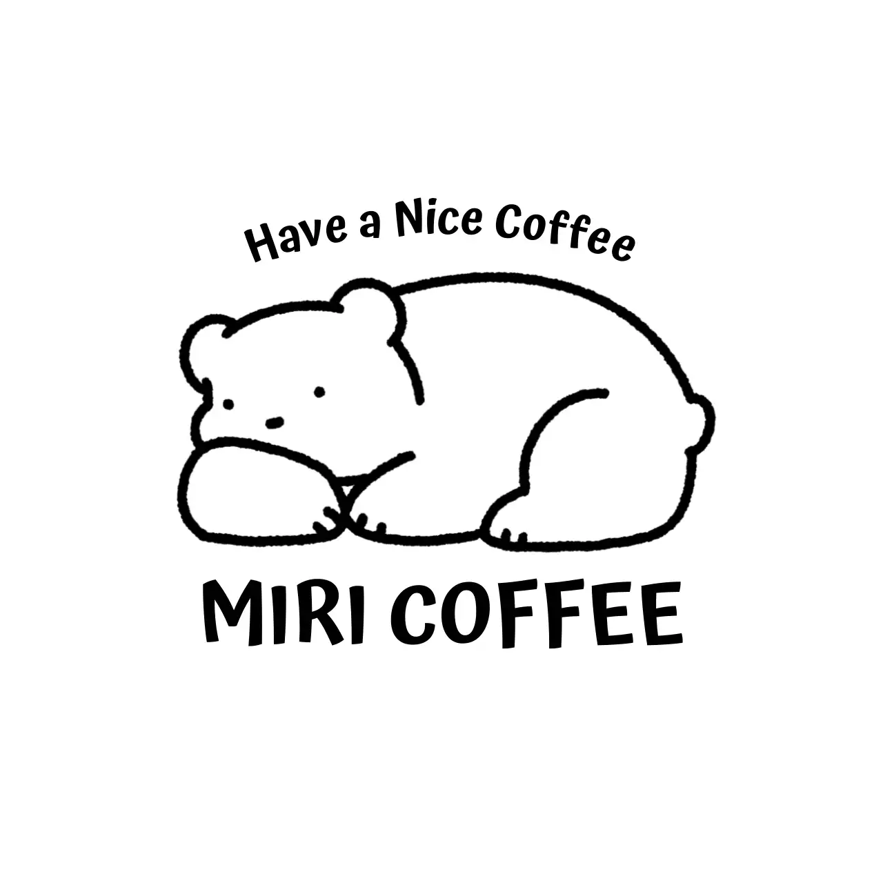 白黒 シンプル コーヒー ロゴ イラストロゴ