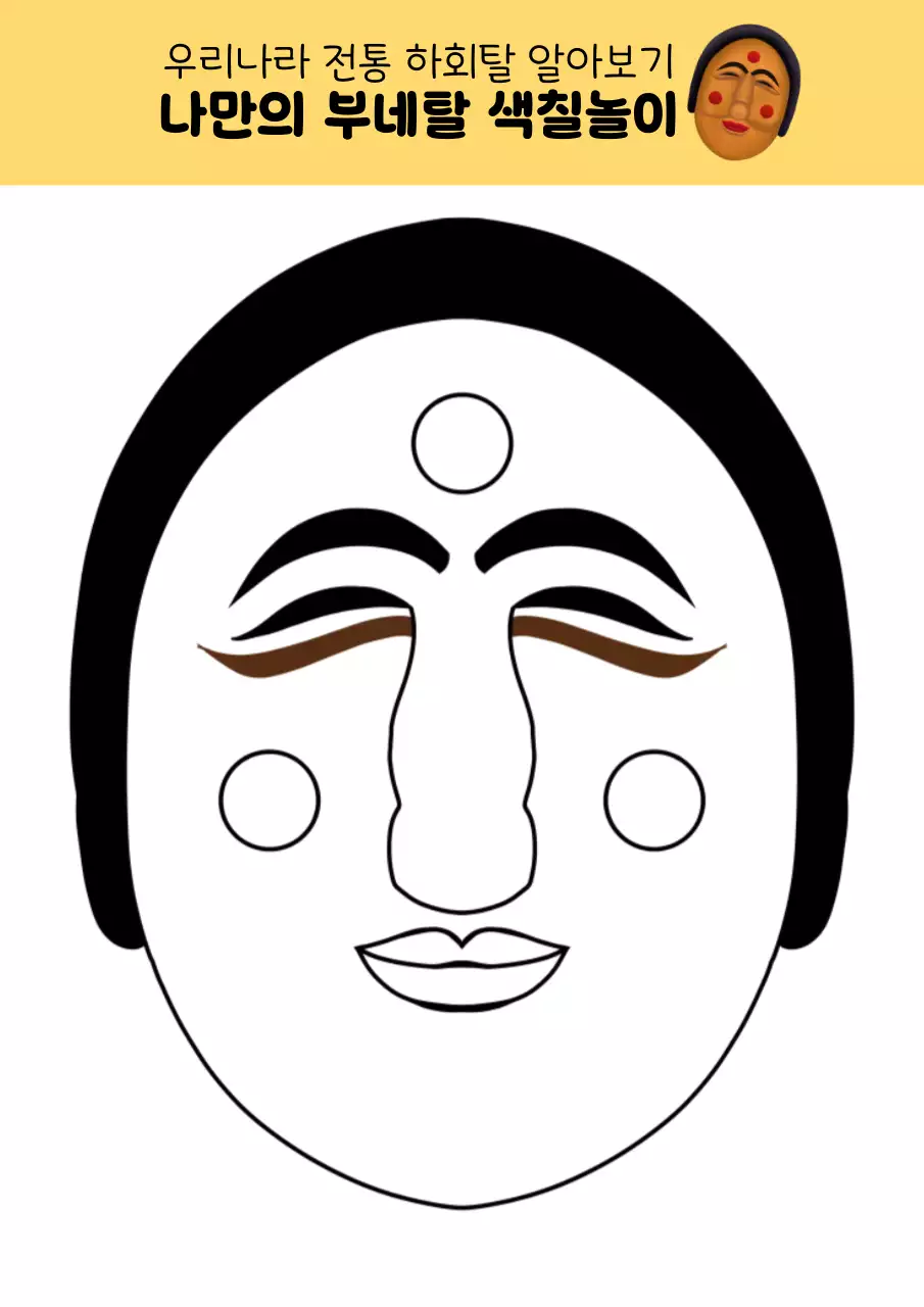 갈색의 전통 하회탈 교육자료
