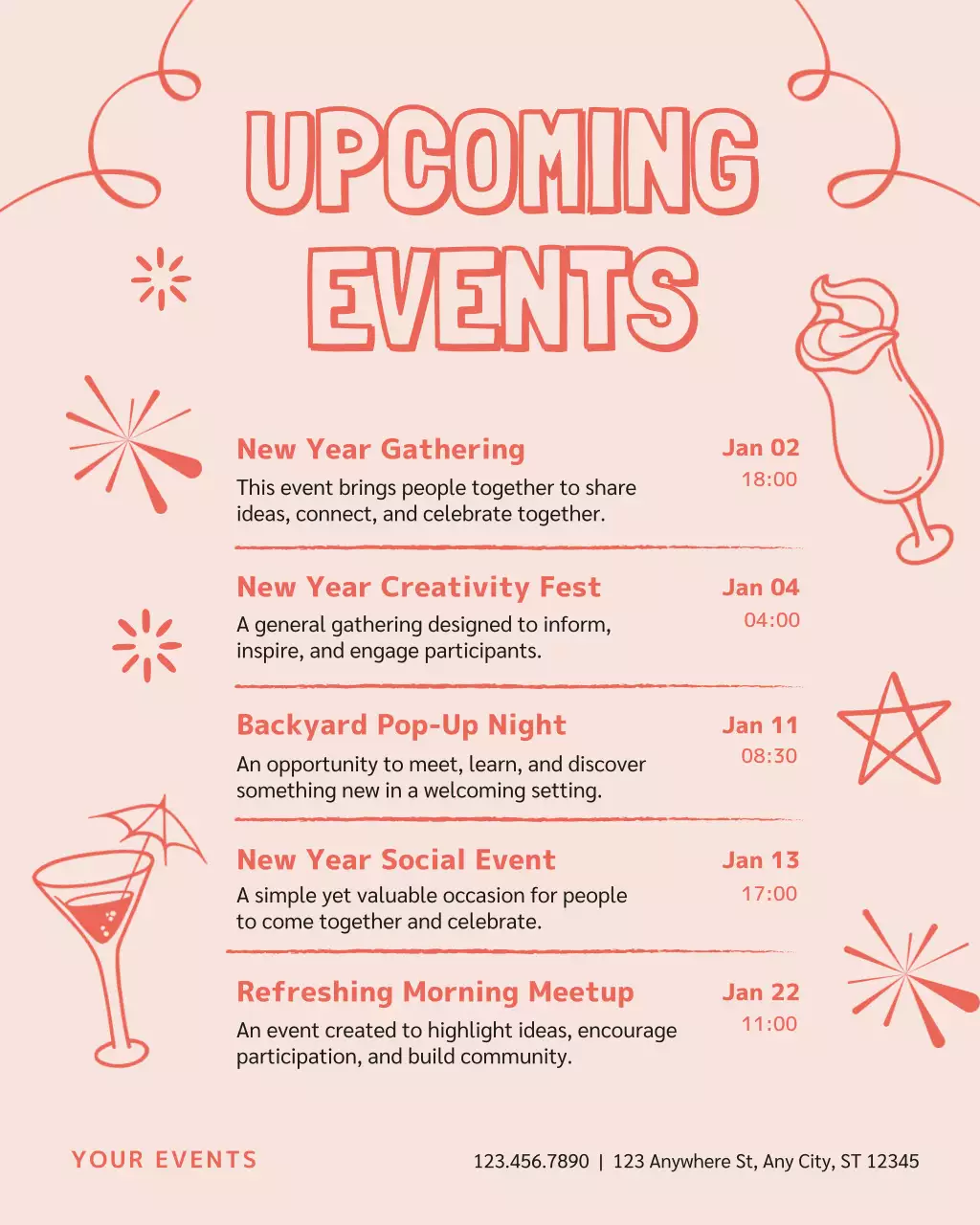 Coral Modern Event Announcement Instagram Post