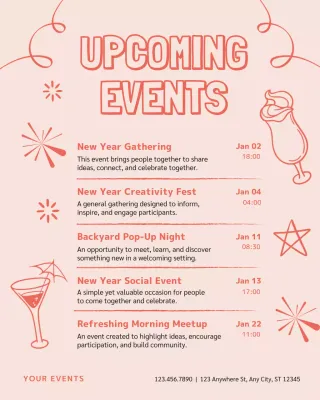 Coral Modern Event Announcement Instagram Post