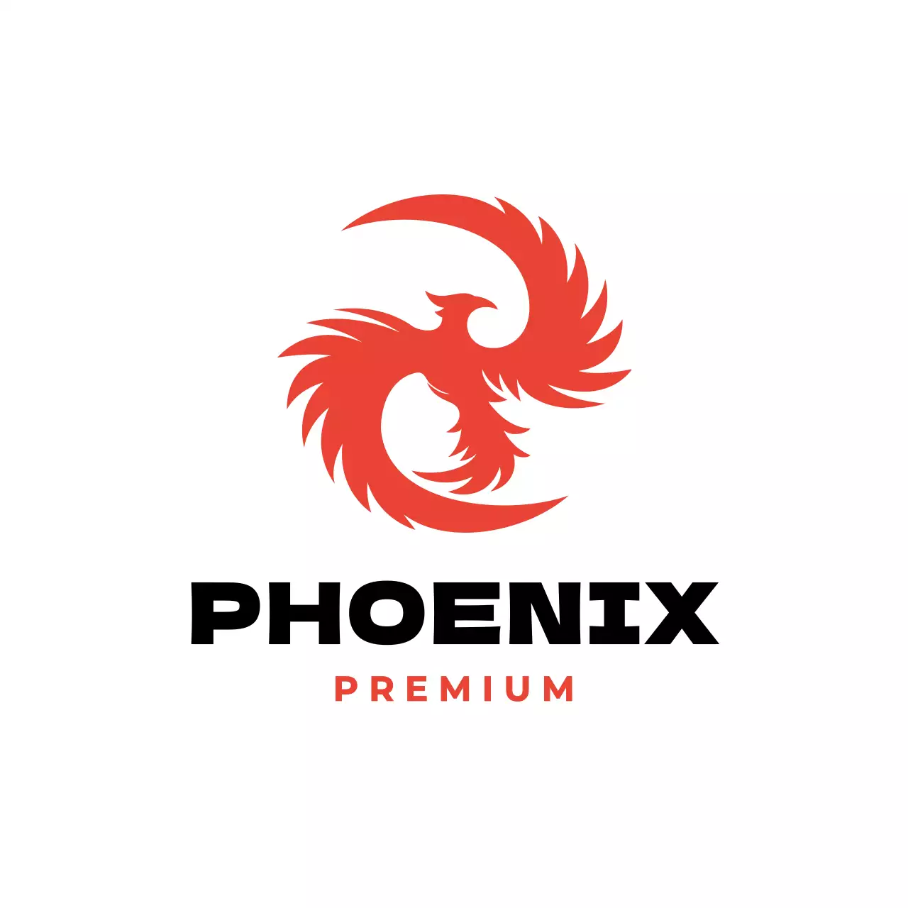 red bold phoenix for brand identity
