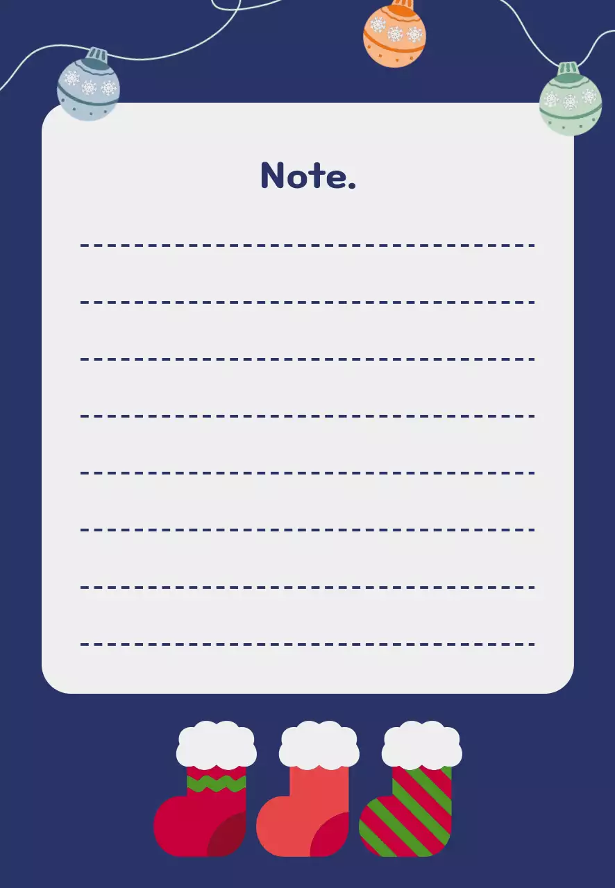 파랑 심플 크리스마스 노트