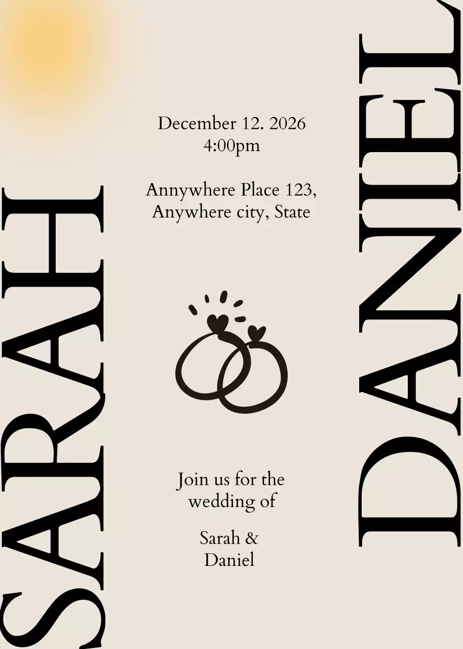 Thiệp cưới cổ điển màu be