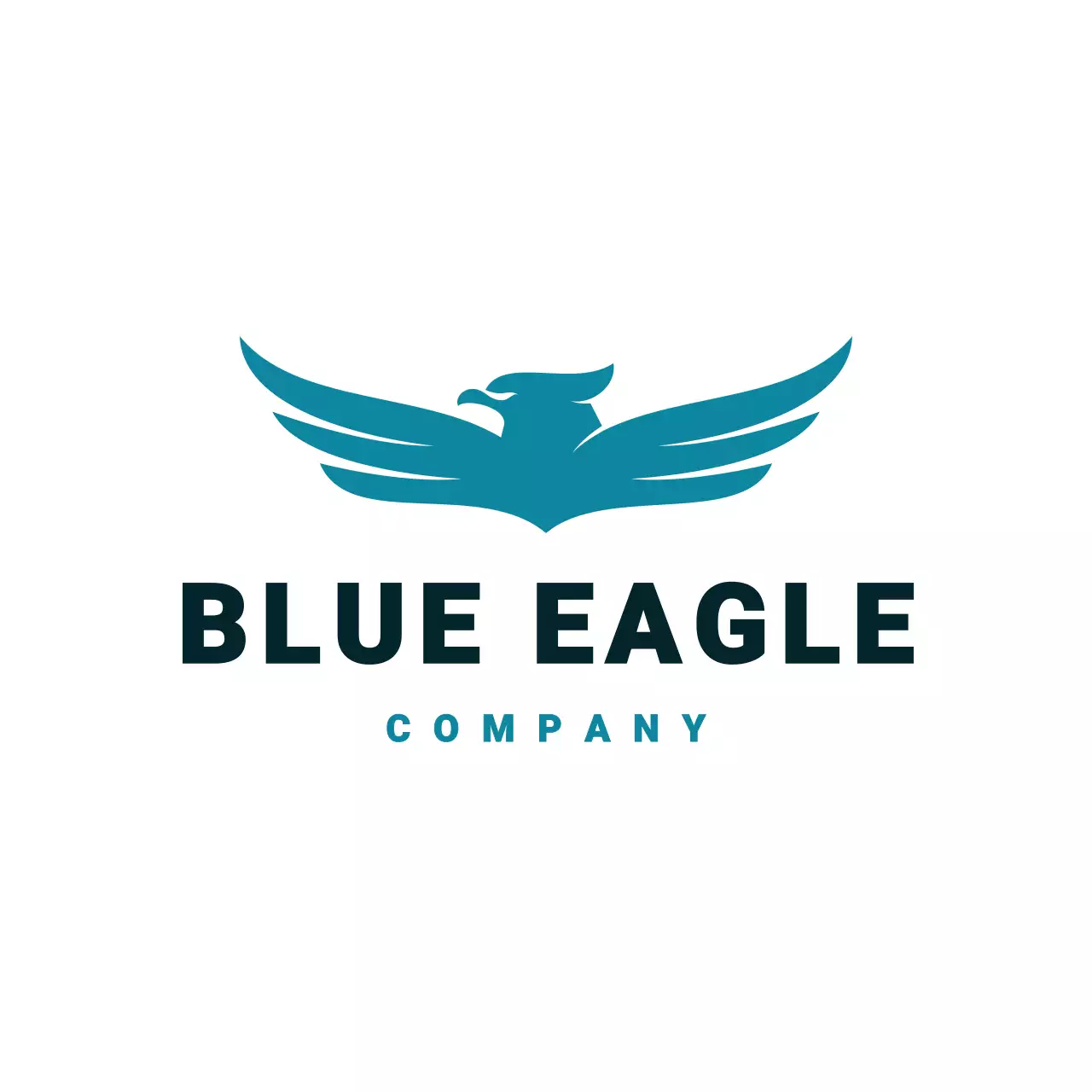 Blue minimalist eagle for brand identity