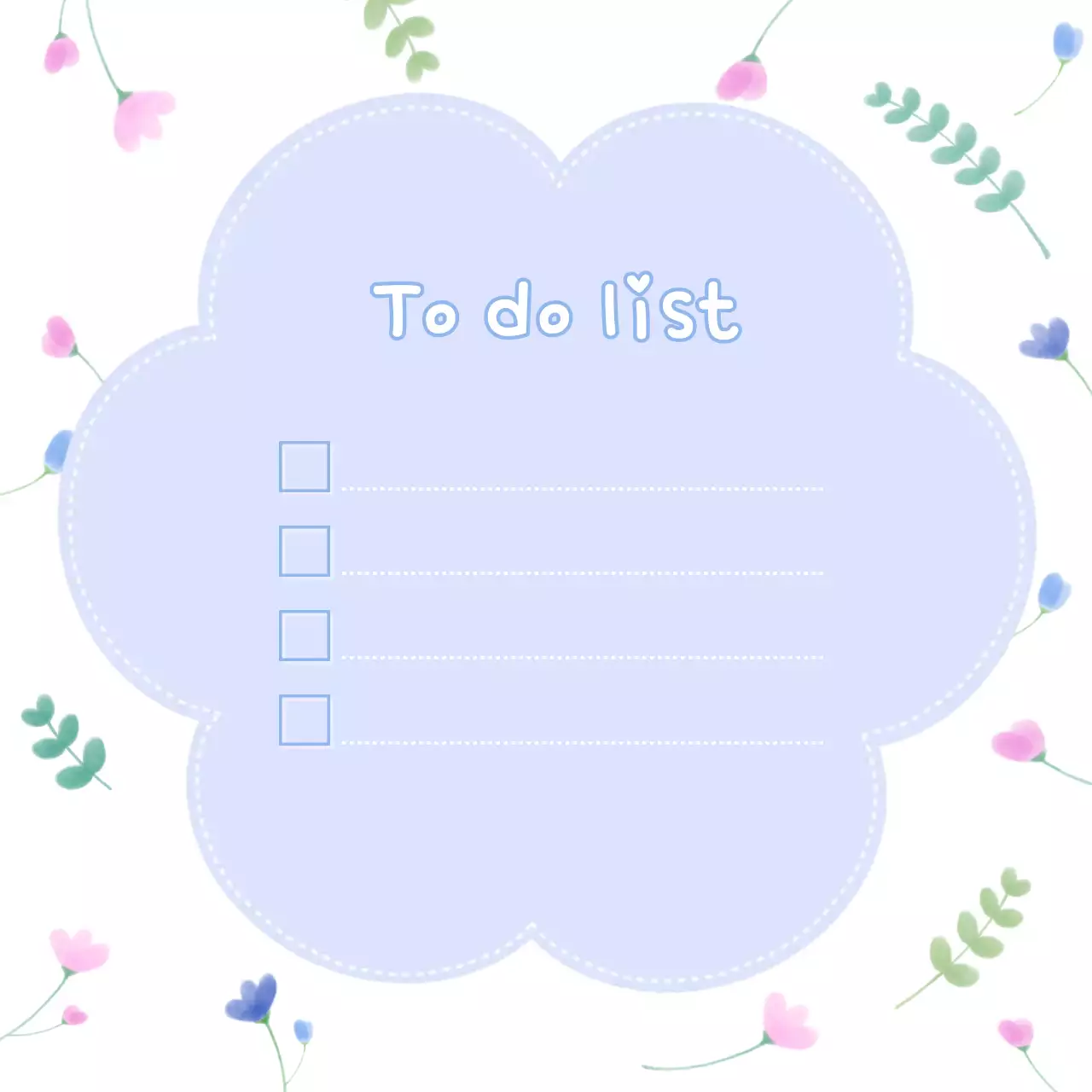 연보라 아기자기한 꽃무늬 체크리스트