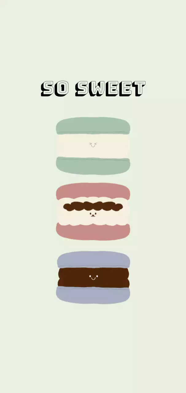 초록색의 귀여운 마카롱 화면