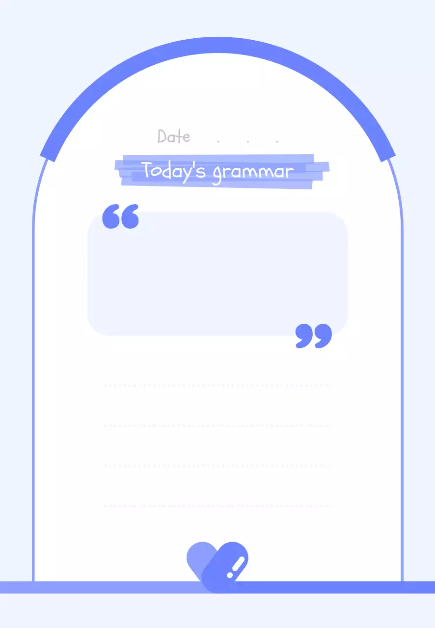 하늘색 심플 영어 단어 문법 필기