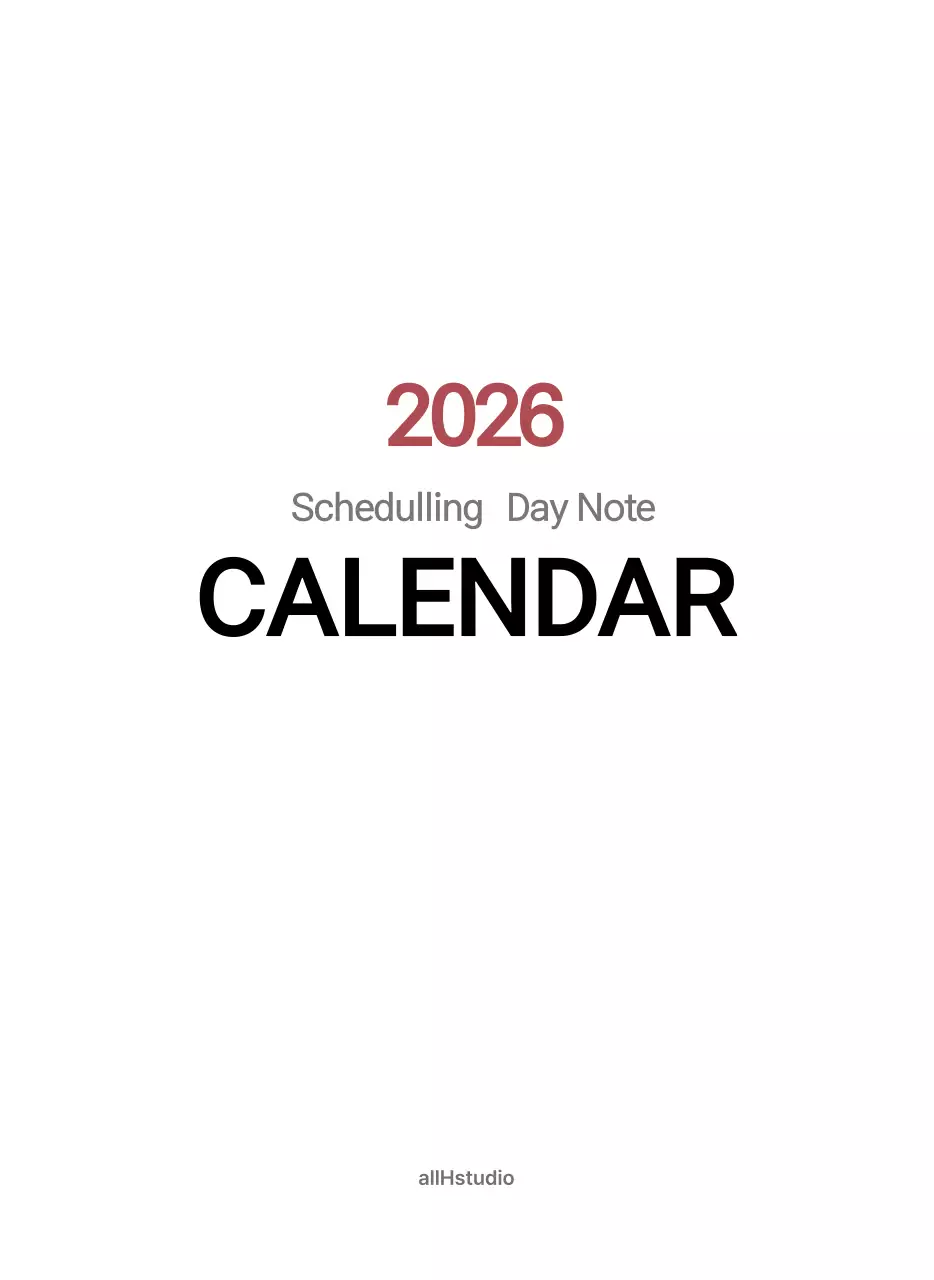 흰색과 검정색으로 메모가 가능한 심플 달력