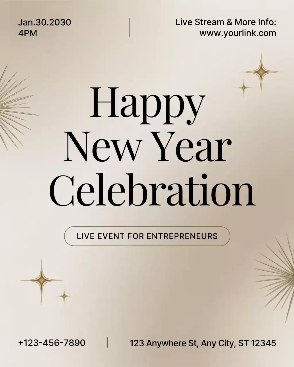 Beige Elegant Business Live Event Instagram Vertical