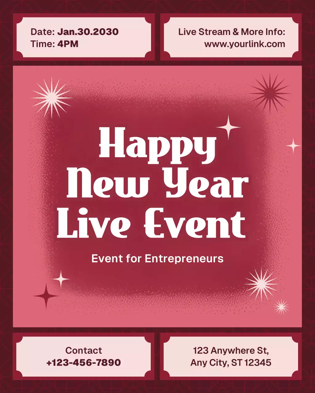 Red Retro Entrepreneur Live Event Instagram Vertical