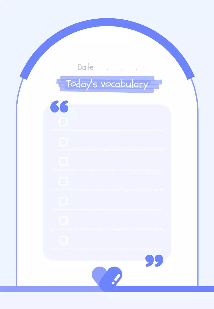 하늘색 심플 영어 단어 문법 필기