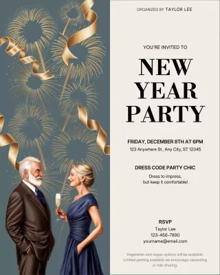 Gold Elegant Party Invitation Instagram Post