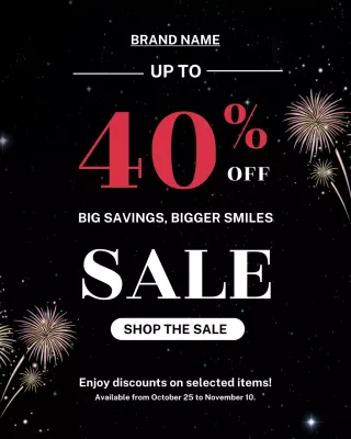 Black Bold Sale Promotion Instagram Portrait