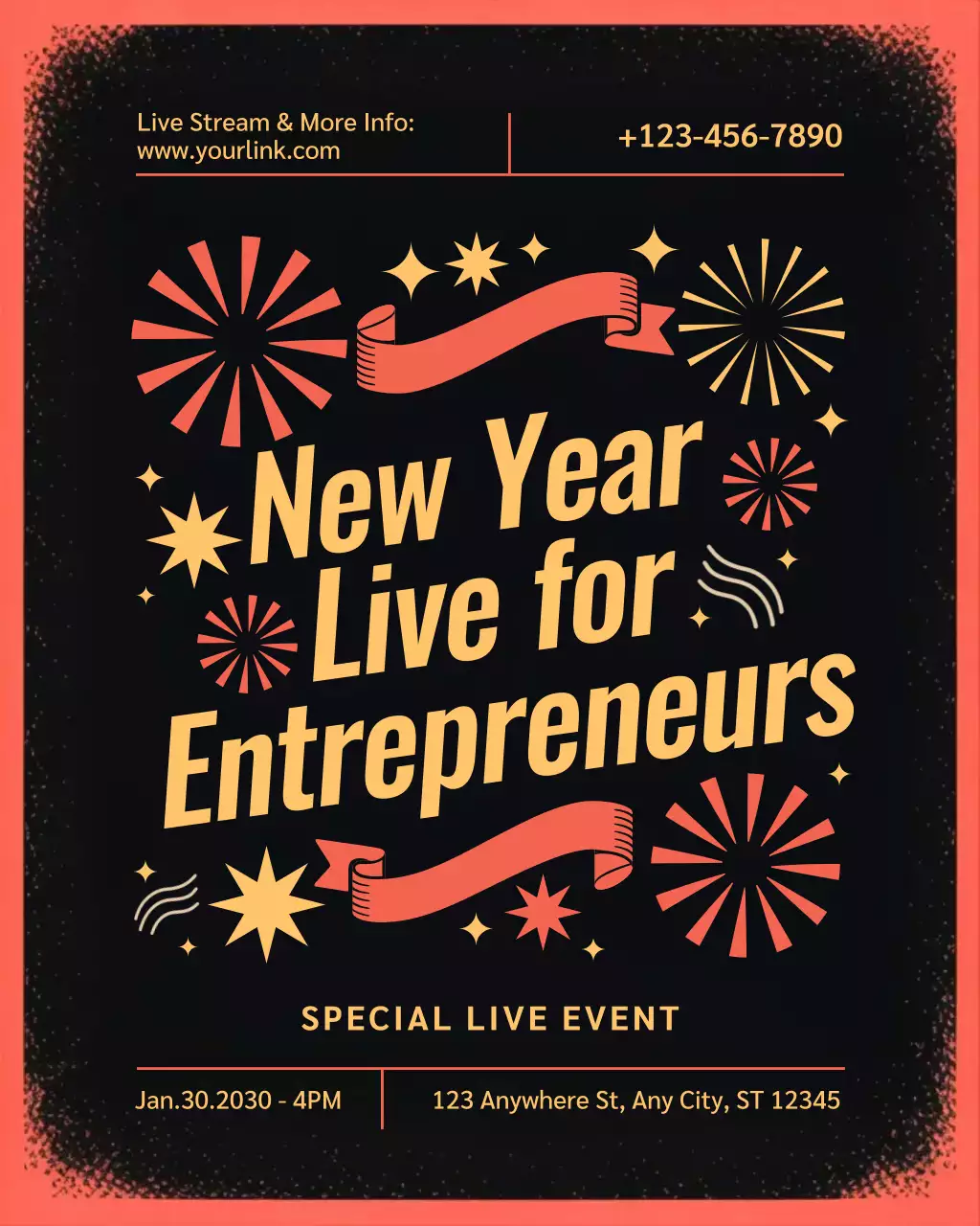 Red Retro Business Live Event Instagram Vertical