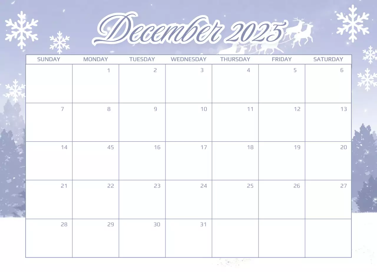 파란색 미니멀리스트 달력 일정