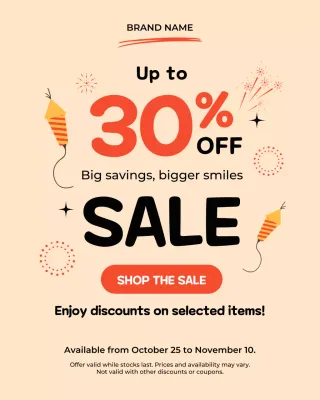 Beige Trendy Sale Promotion Instagram Portrait