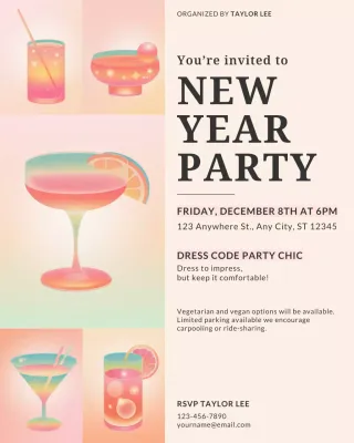 Pink Modern Cocktail Invitation Instagram Post