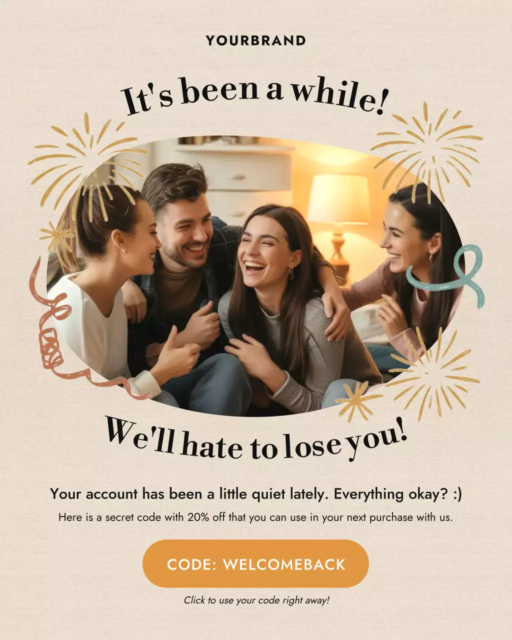 Beige and Orange Modern Discount Promotion