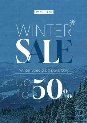 Blue Modern Winter Sale Promotion