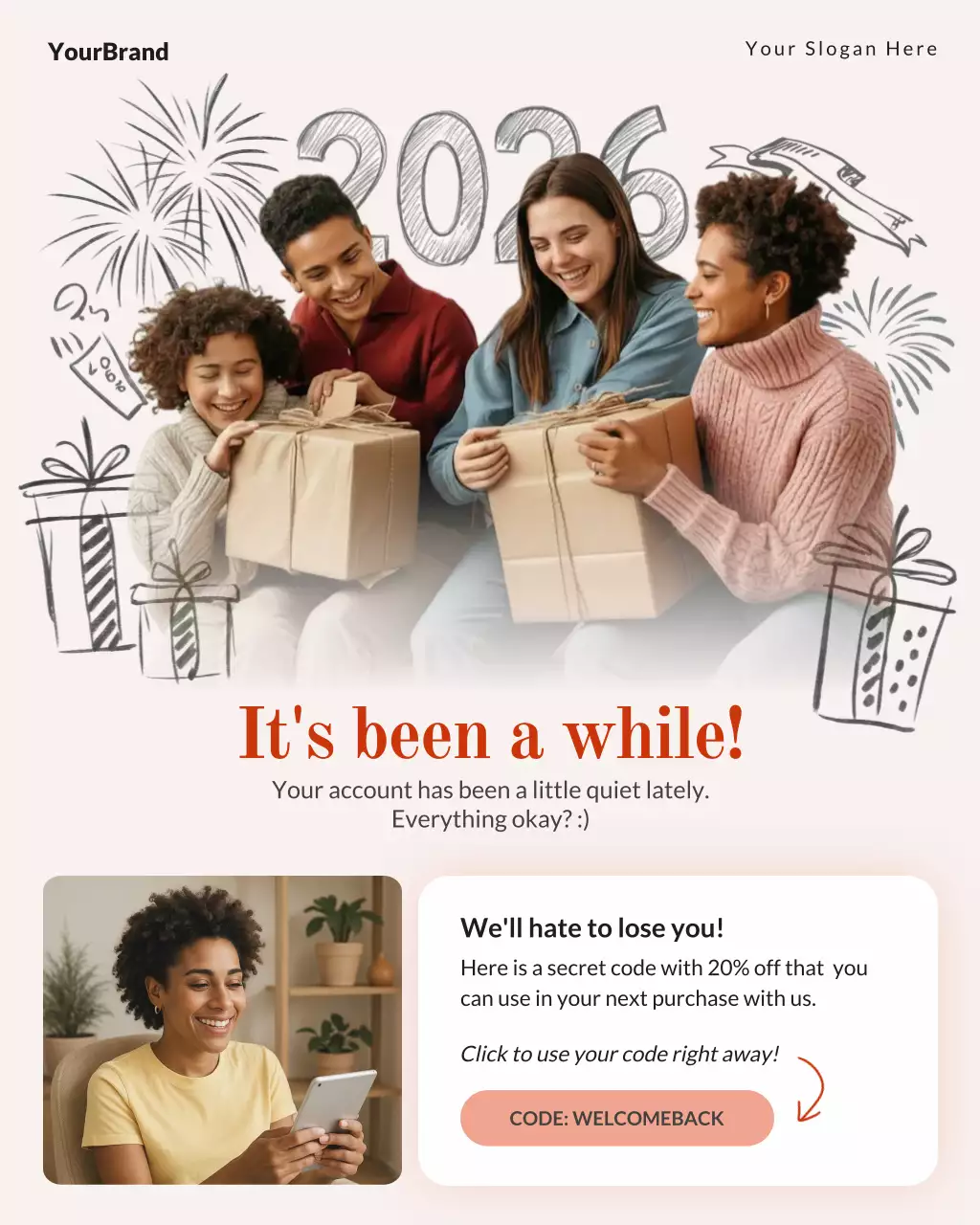 Beige Modern Holiday Promotion