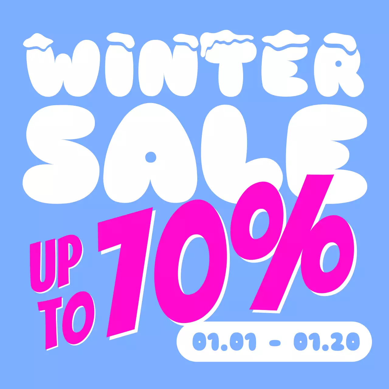 Promosi Penjualan Musim Dingin Blue Bold Posting Media Sosial