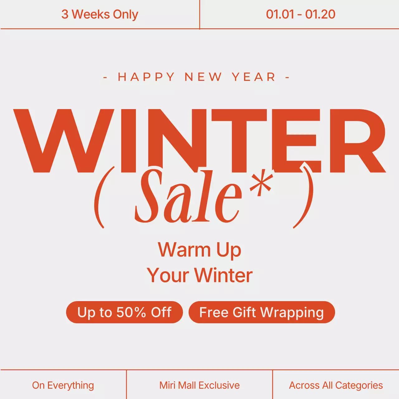 Orange Trendy Sale Promotion Social Media Post