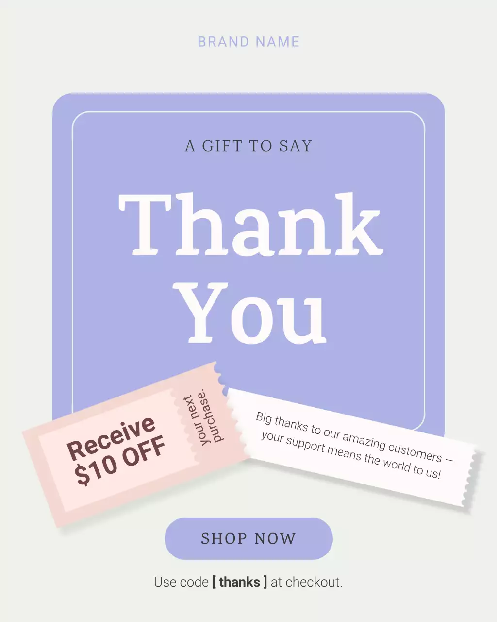 Purple Modern Thank You Card Instagram Post