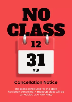 Red Simple School Notice Poster