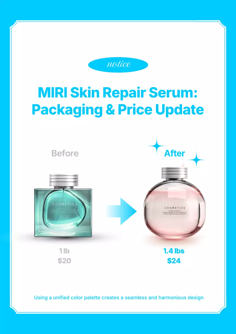 Blue Modern Skincare Announcement Poster