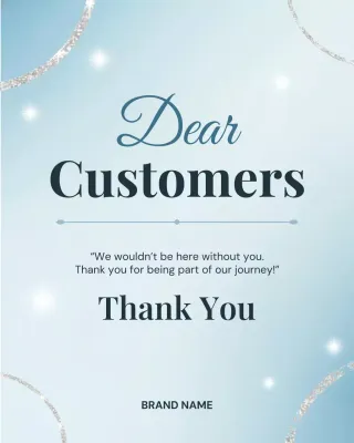 Blue Elegant Customer Thank You Instagram Post