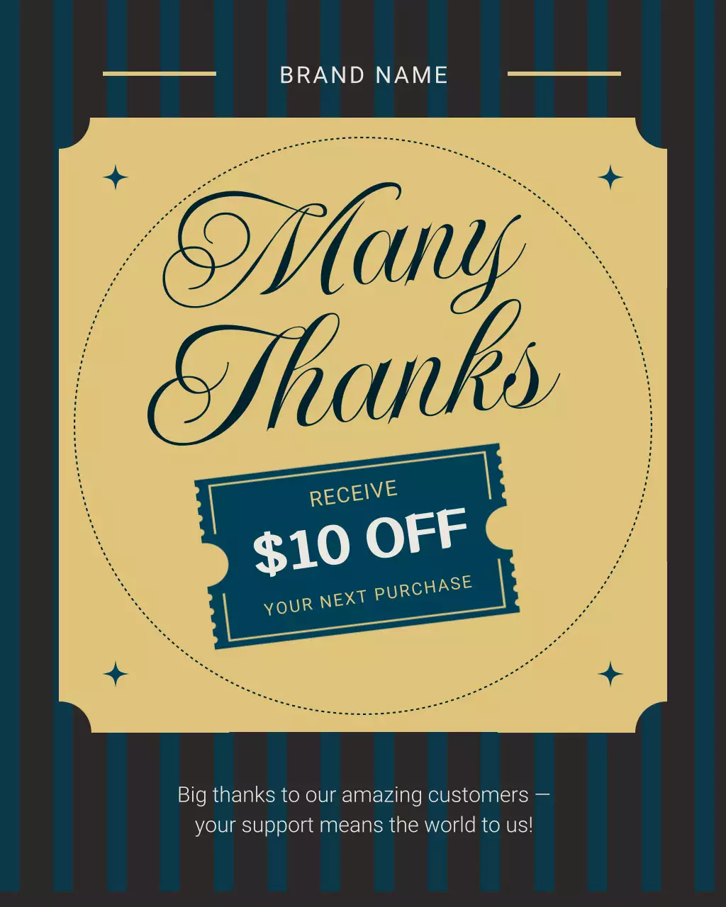 Gold Elegant Thank You Promotion Instagram Post