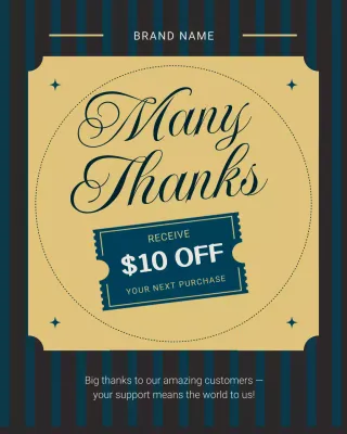 Gold Elegant Thank You Promotion Instagram Post