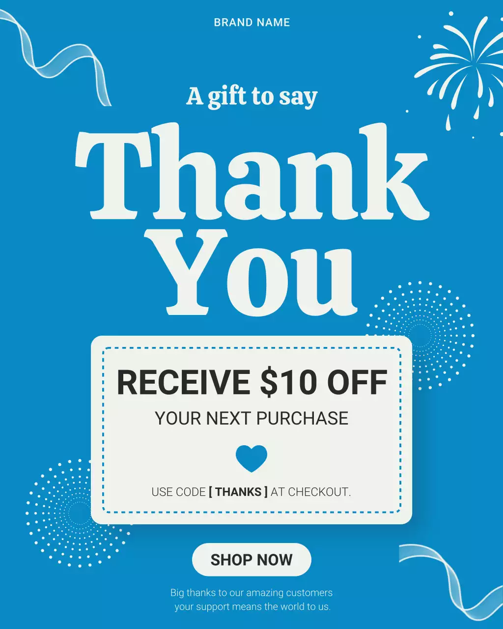 Blue Modern Thank You Promotion Instagram Post