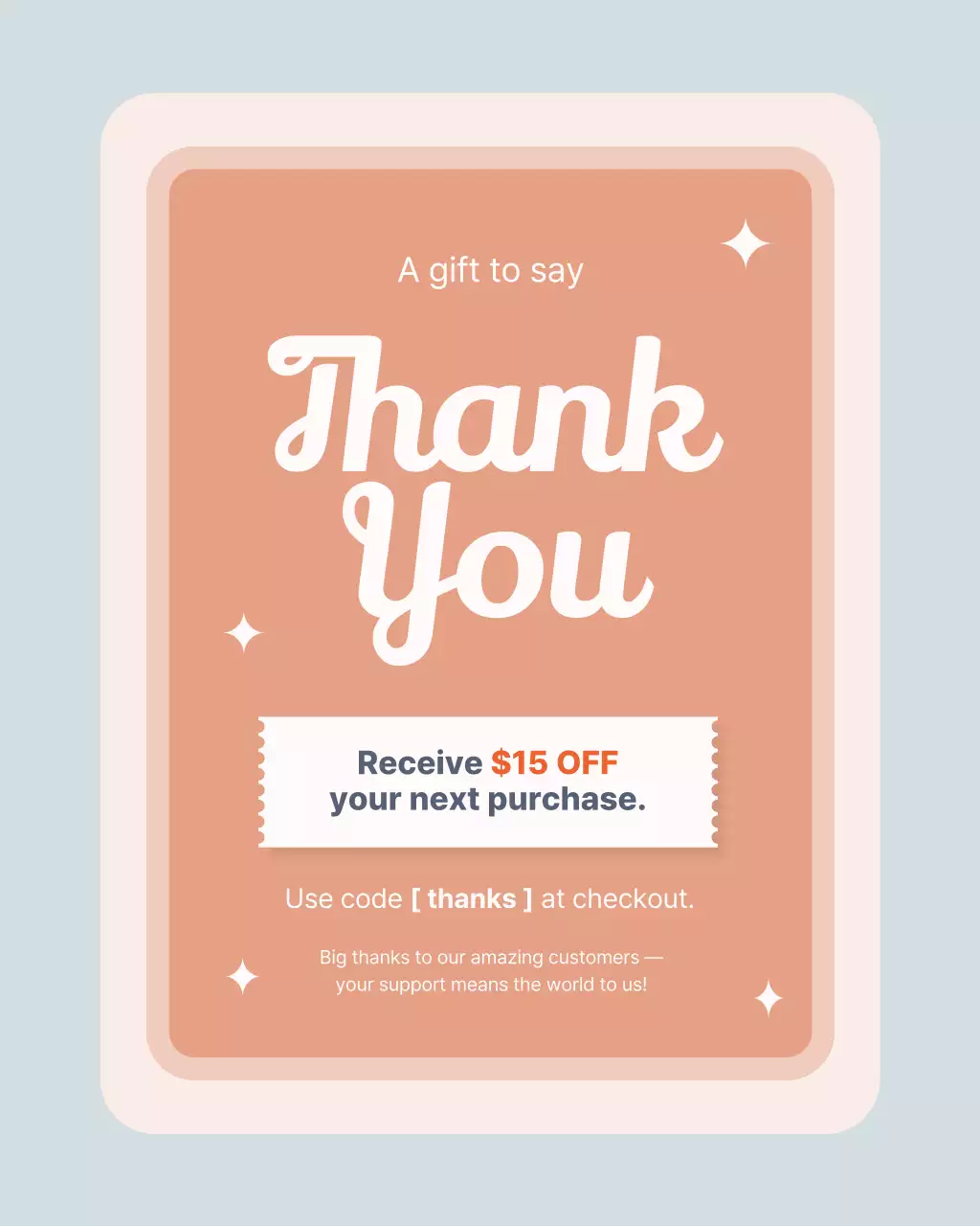 Coral Modern Thank You Promotion Instagram Post