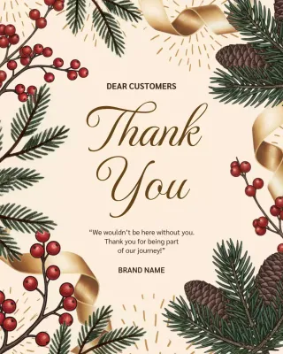 Beige Botanical Thank You Card Instagram Post