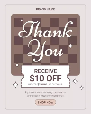 Beige Classic Thank You promotion Instagram Post