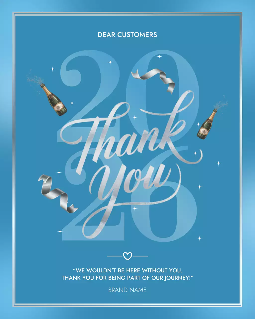 Blue Elegant Thank You Card Instagram Post