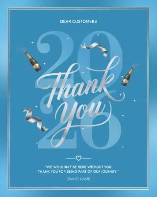 Blue Elegant Thank You Card Instagram Post