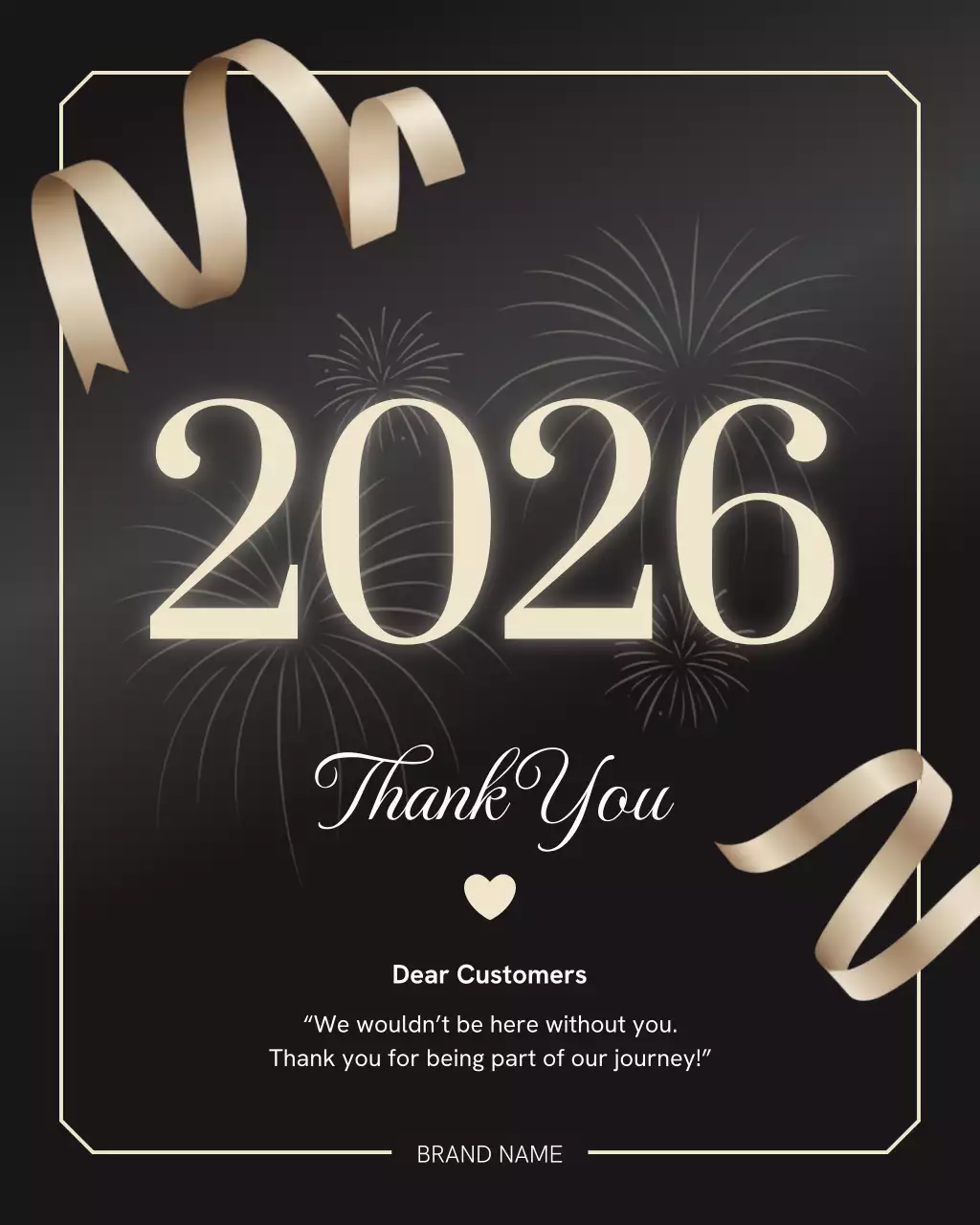 Black Elegant Thank You Announcement Instagram Post