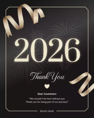 Black Elegant Thank You Announcement Instagram Post