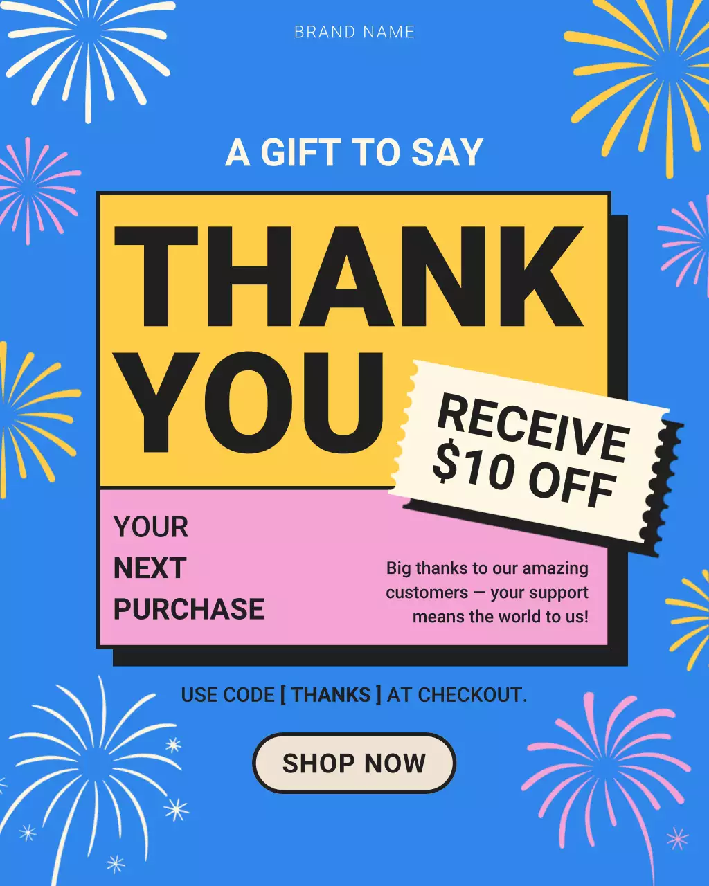 Blue Modern Thank You Promotion Instagram Post