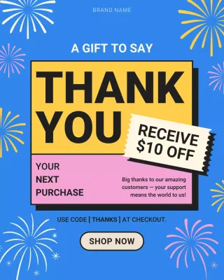 Blue Modern Thank You Promotion Instagram Post