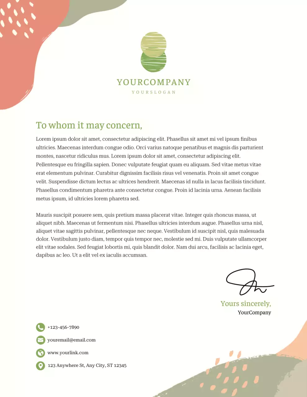 녹색 모던 비즈니스 레터헤드