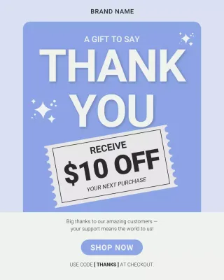 Blue Modern Thank You Promotion Instagram Post