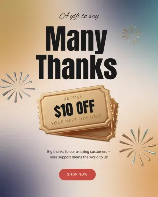 Beige Modern Thank You Promotion Instagram Post