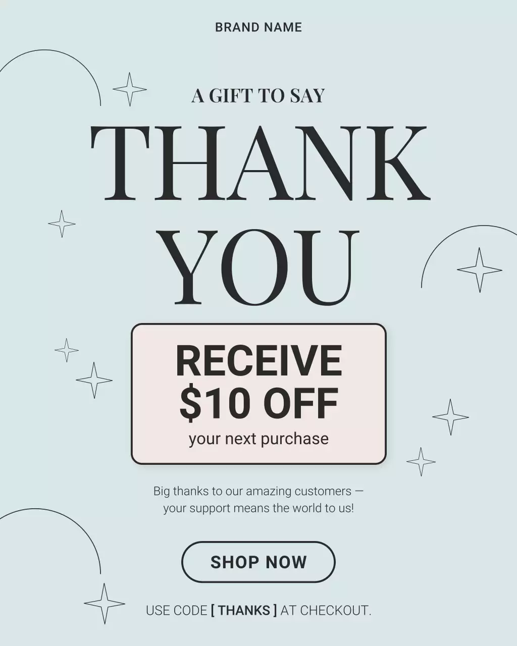 Blue Minimal Thank You Instagram Post